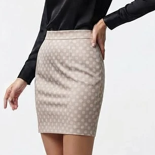 Falda 64% Seda De Lunares Beige J. CREW (M) NUEVO CON ETIQUETAS