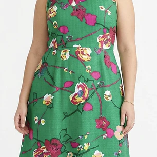 Vestido Evasé Estampado Floral 100% Algodón J.CREW (L) NUEVO