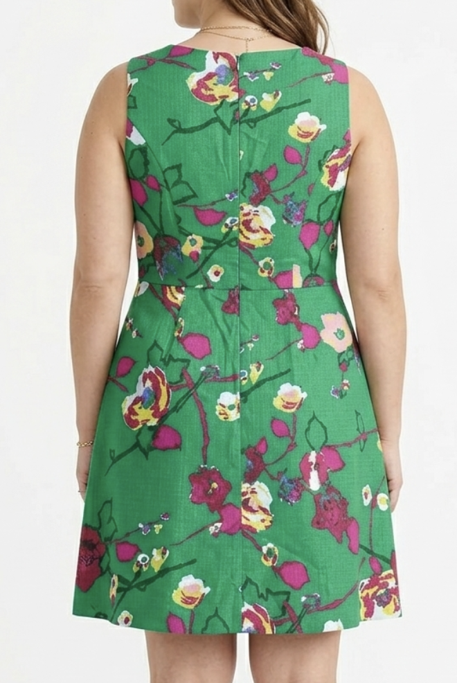 Vestido Evasé Estampado Floral 100% Algodón J.CREW (L) NUEVO 2