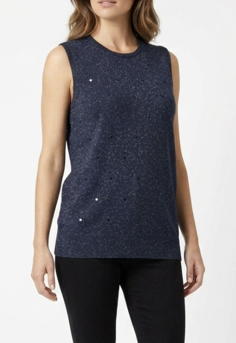 Top de Punto Brillos Lentejuelas THE QUACKER FACTORY (L) NUEVO 1