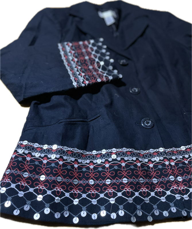 Chaqueta Bordados Lentejuelas VICTOR COSTA (XL) NUEVO CON ETIQUETAS 4