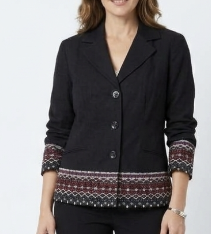 Chaqueta Bordados Lentejuelas VICTOR COSTA (XL) NUEVO CON ETIQUETAS 1