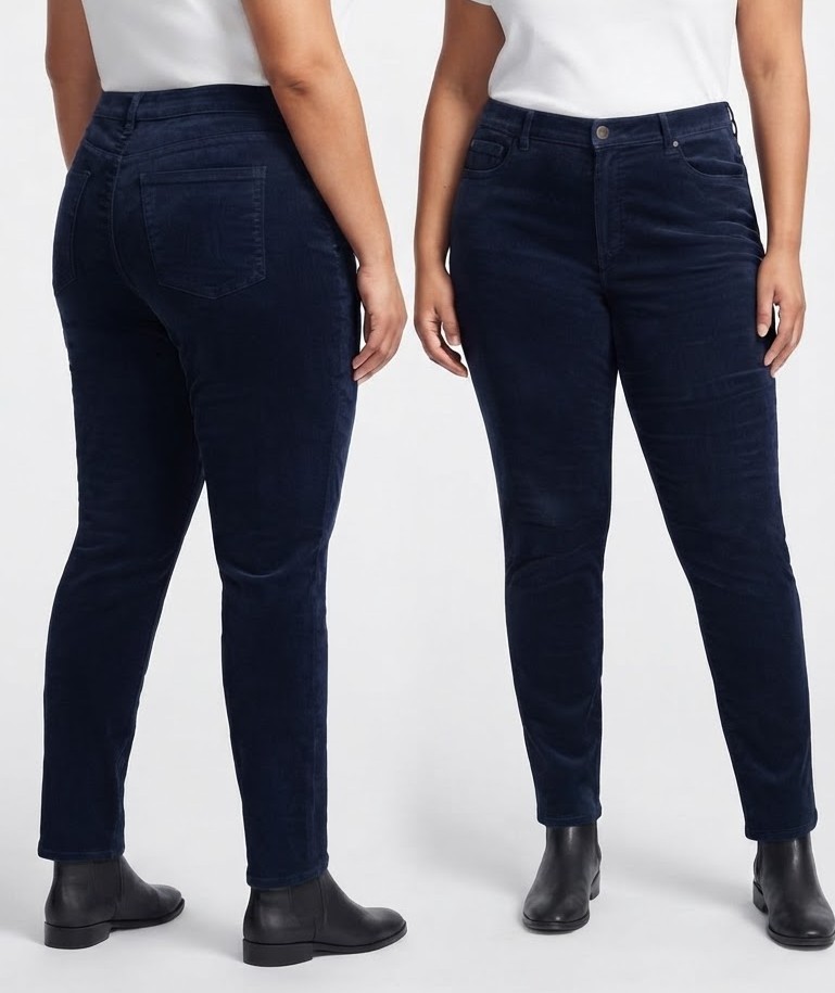 Pantalón de Pana Corte Clásico Pierna Ajustada COLDWATER CREEK (L-44) NUEVO CON ETIQUETAS 2