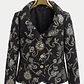 Chaqueta Blazer Brocada Negra con Bordado Floral Dorado y Cuello Envolvente BASLER (M-L) SHOWROOM - thumbnail 2
