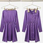 Vestido Camisero de Satén Púrpura con Cuello de Lentejuelas Doradas PINKY (M) NUEVO CON ETIQUETAS - Miniatura 2