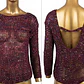 Sweater Burdeo con Lentejuelas Multicolor y Espalda Descubierta MISS SELFRIDGE (XS-S) SHOWROOM - Miniatura 3