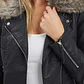 Chaqueta Biker de Cuero Sintético con Cuello de Piel Sintética Desmontable TOPSHOP (M-40) SHOWROOM - Miniatura 2