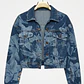 Chaqueta Mezclilla Estampado Floral Láser y Pretina Elástica DESIGUAL (XS) NUEVO CON ETIQUETAS - Miniatura 3