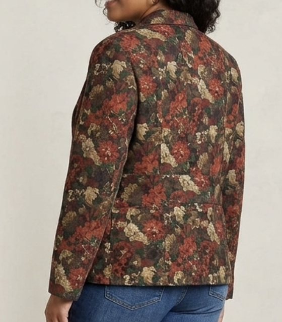 Blazer Estructurado Flores ELEMENTZ (XL) NUEVO CON ETIQUETAS 4