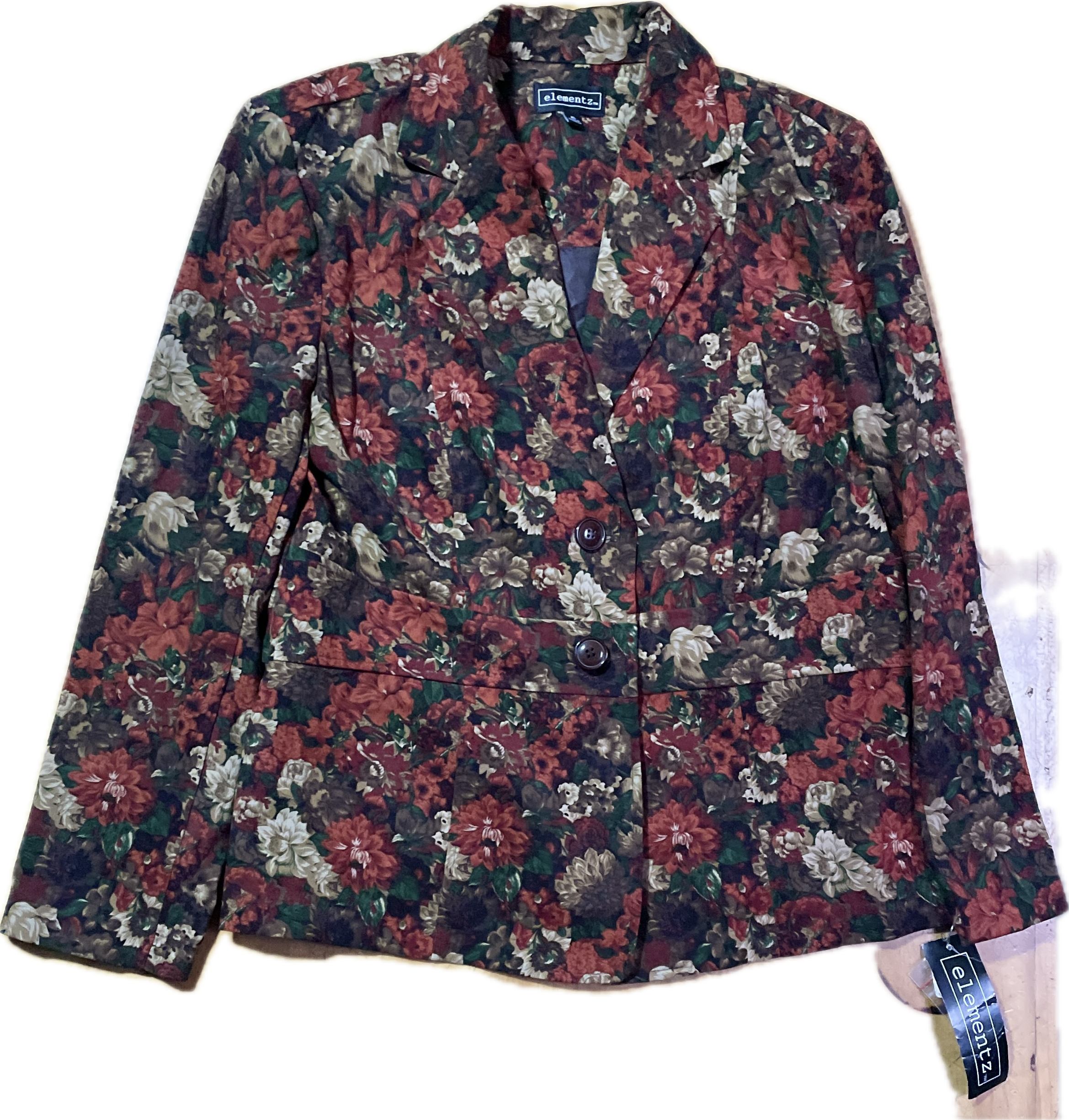 Blazer Estructurado Flores ELEMENTZ (XL) NUEVO CON ETIQUETAS 7