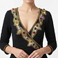Blusa Top Cruzado Texturizado con Pedrería y Bordado Dorado ANN BALON CREAZIONI ITALIANE (S-M) SHOWROOM - thumbnail 1