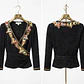 Blusa Top Cruzado Texturizado con Pedrería y Bordado Dorado ANN BALON CREAZIONI ITALIANE (S-M) SHOWROOM - thumbnail 4