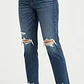 Pantalón Jeans Mezclilla Azul con Roturas y Ruedo Deshilachado AMERICAN EAGLE (XS) NUEVO - Miniatura 1