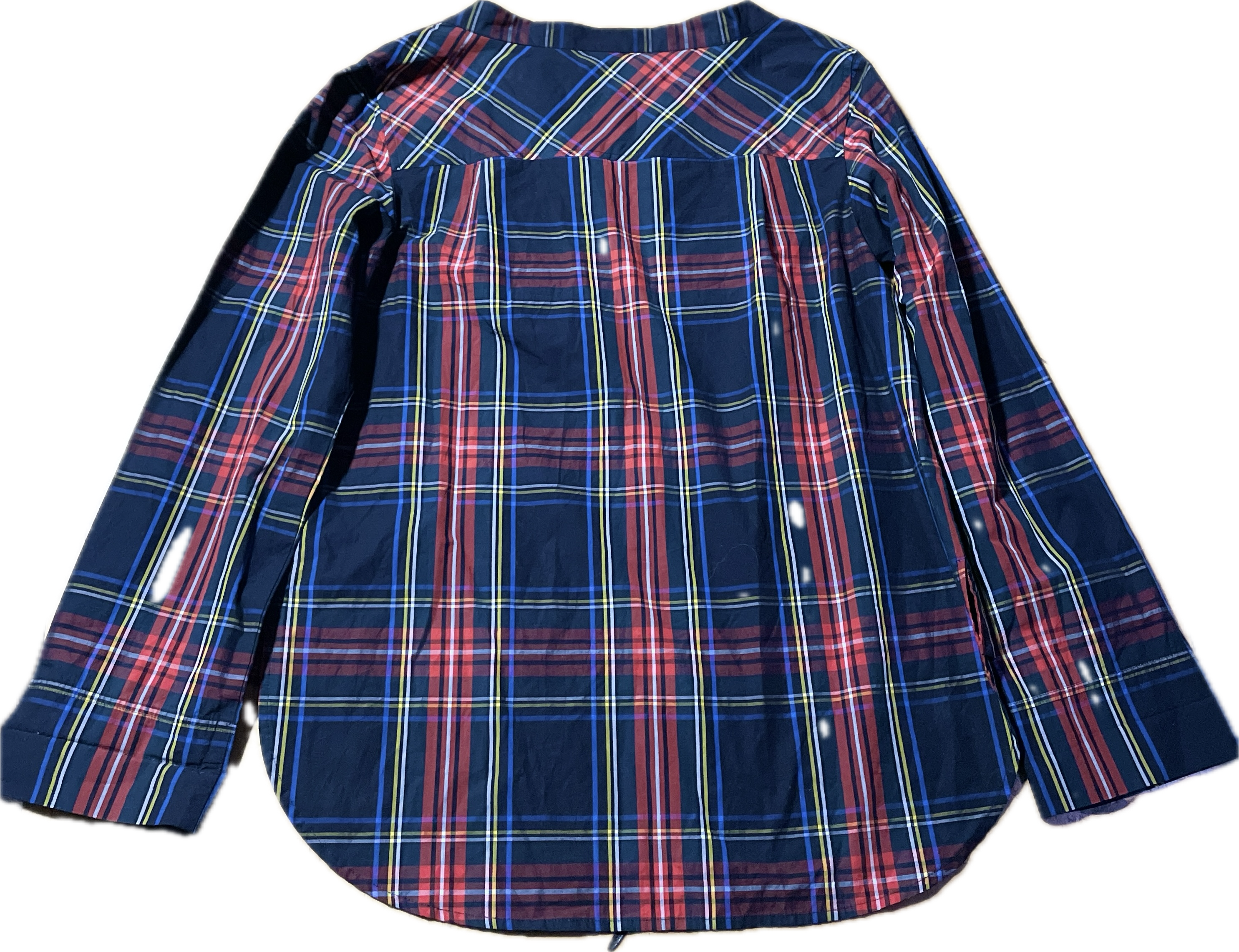 Camisa Tartán Funnel Neck Botón Pedrería J.CREW (S-M) NUEVO 3