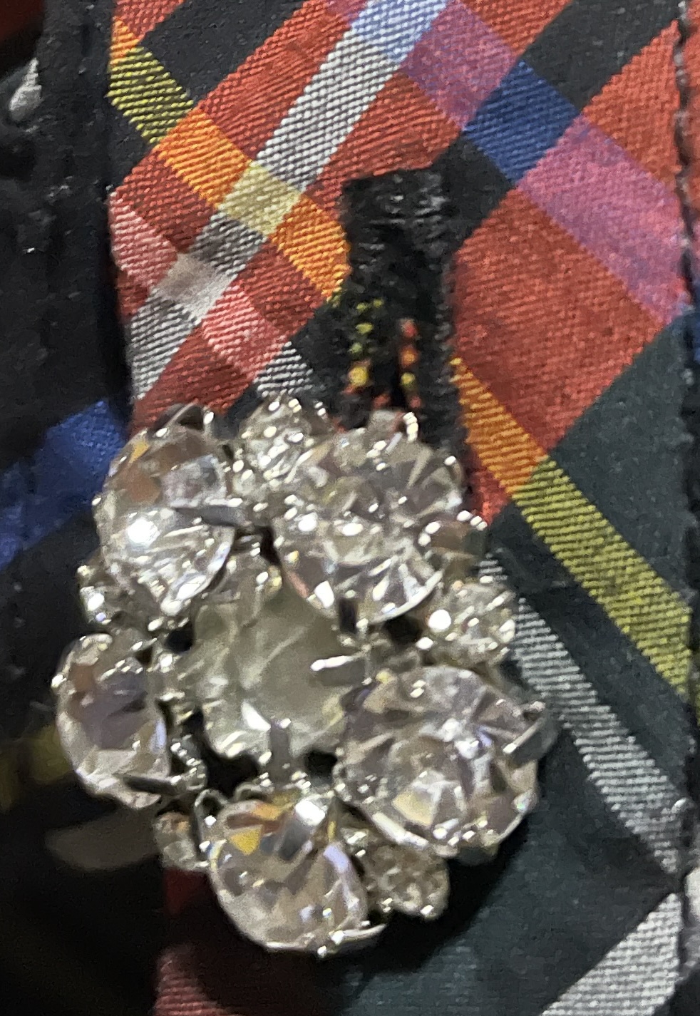 Camisa Tartán Funnel Neck Botón Pedrería J.CREW (S-M) NUEVO 5