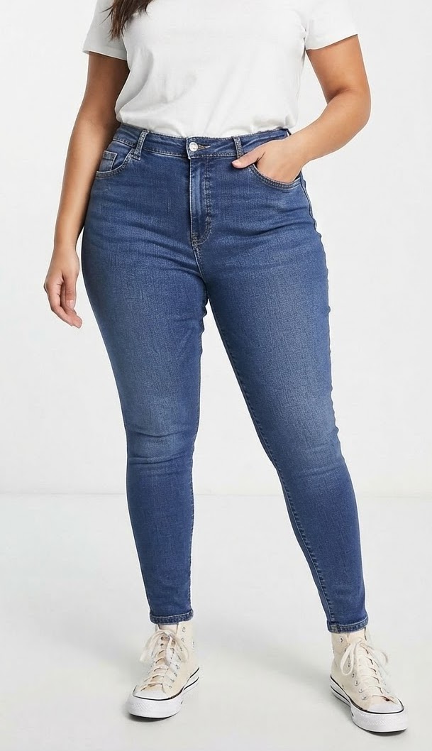 Jeans Modelo Leigh Skinny Azul Medio Tiro Medio Elásticos TOPSHOP (L-42) NUEVO 1