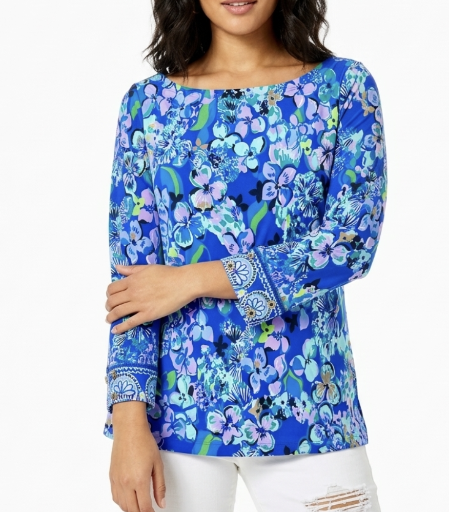 Túnica Marilina Long Sleeve Floral LILY PULITZER (M) NUEVO 1
