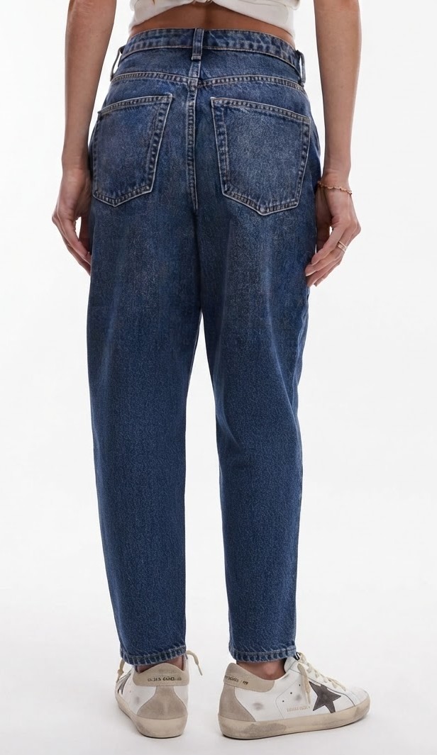 Jeans Mom Classic Azul Vintage Tiro Alto Rígidos TOPSHOP (M-40) NUEVO 3