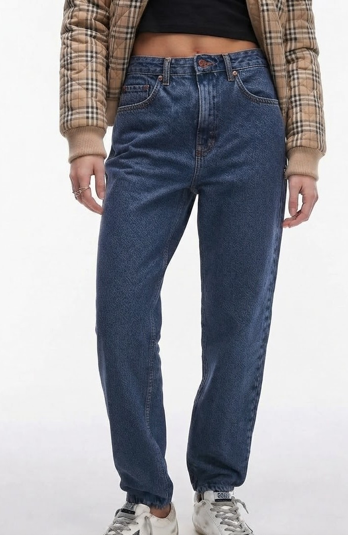 Jeans Mom Classic Azul Vintage Tiro Alto Rígidos TOPSHOP (M-40) NUEVO 1