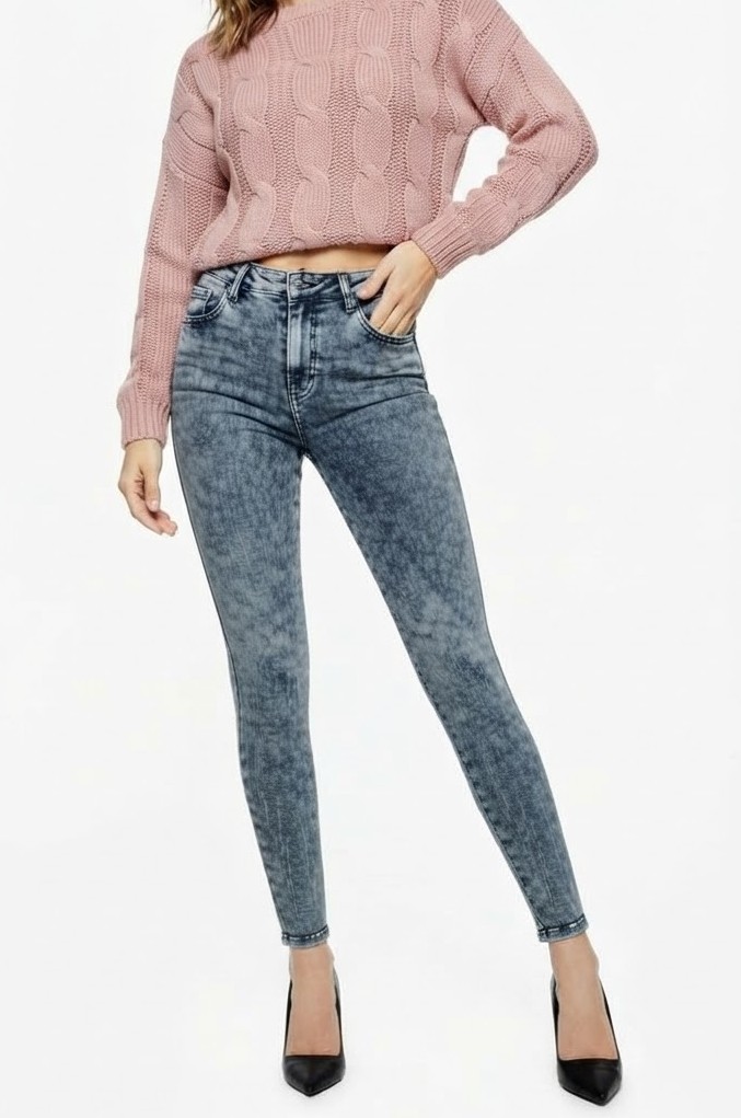 Jeans Modelo Jamie Skinny Tiro Alto Lavado Azul Ácido TOPSHOP (XS-34)  2
