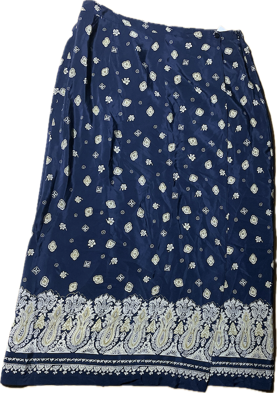 Falda Larga 100% Seda Bandana Faux Wrap COLDWATER CREEK (XL) NUEVO CON ETIQUETAS  4