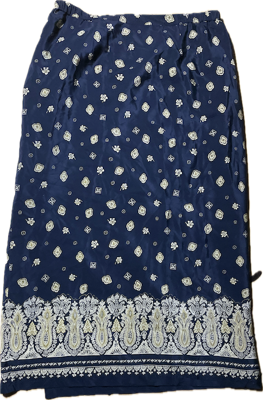 Falda Larga 100% Seda Bandana Faux Wrap COLDWATER CREEK (XL) NUEVO CON ETIQUETAS  5