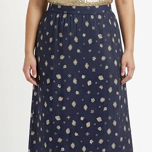 Falda Larga 100% Seda Bandana Faux Wrap COLDWATER CREEK (XL) NUEVO CON ETIQUETAS 
