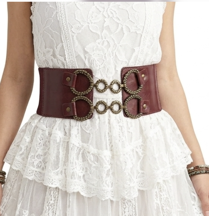 Cinturón Corsetero Cuero Doble Argolla FREE PEOPLE (XS-S)  1