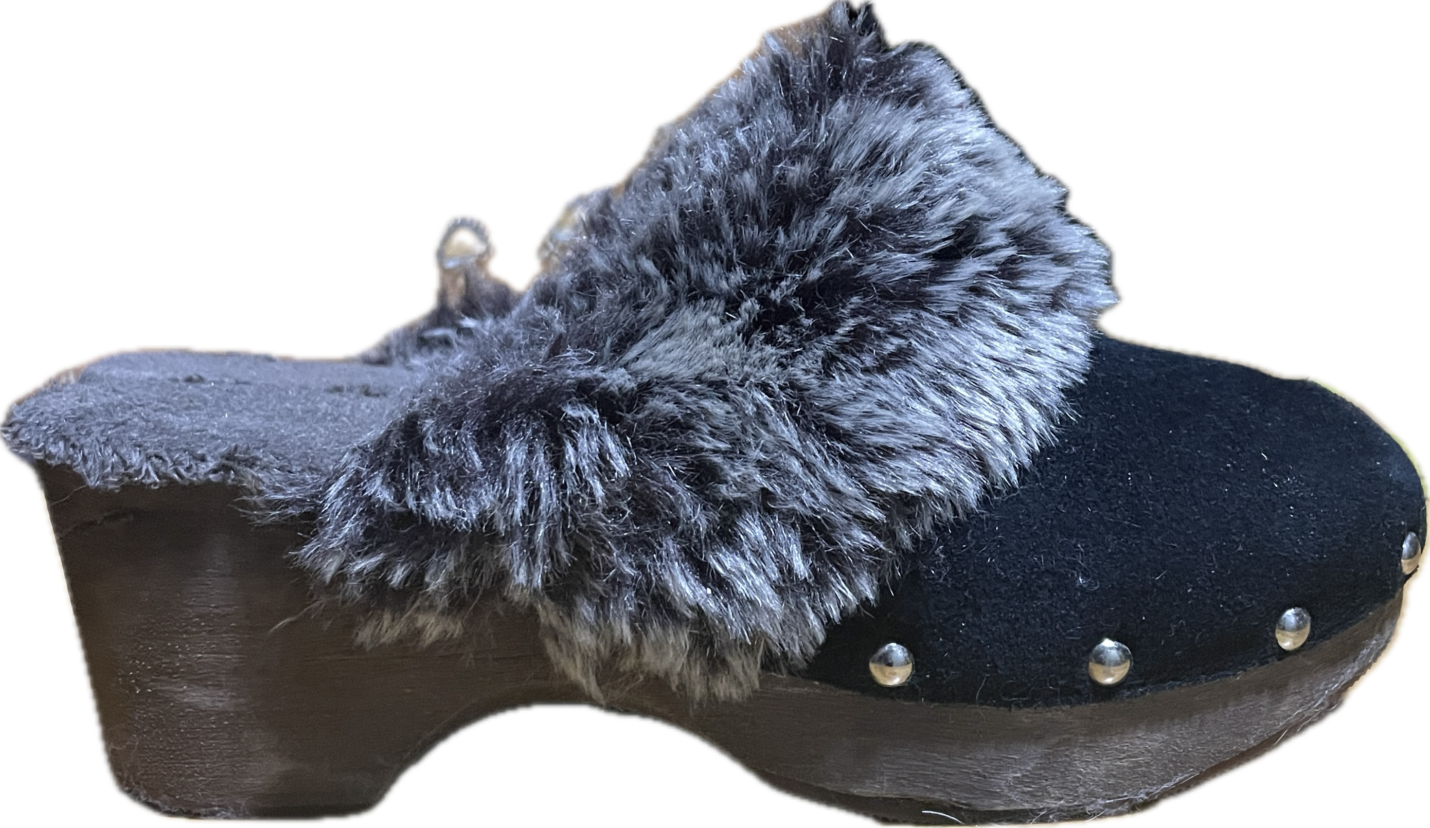 Zuecos Gamuza Faux Fur Tachas RAPSODIA (37) NUEVOS 5