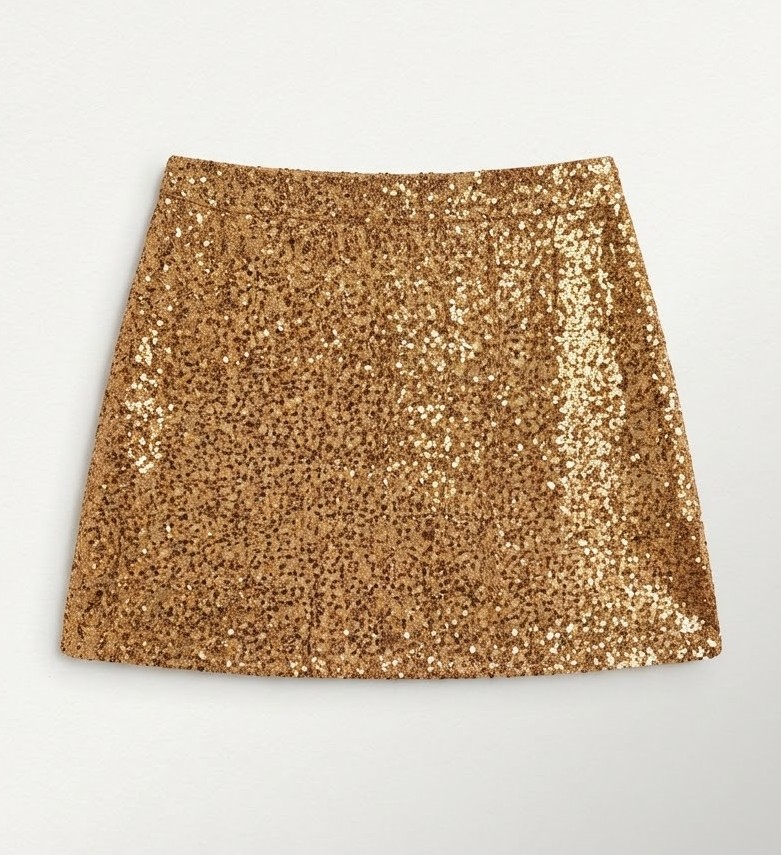 Falda 37% Lana 63% Rayon Lentejuelas Dorado/Bronce LOFT (S) SHOWROOM 2