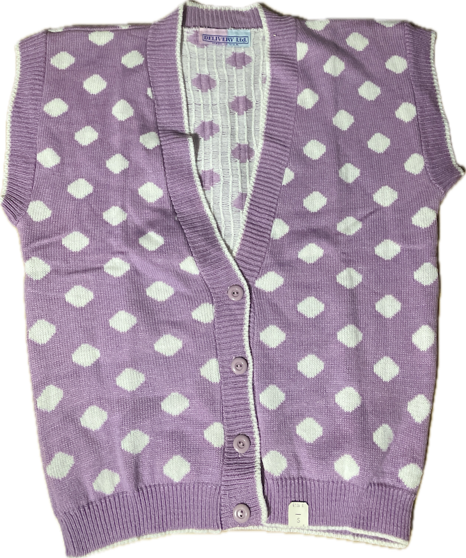 Chaleco Sin Mangas Polka Dot Rosa DELIVERY LTD TRUE VINTAGE UNISEX (L) NUEVO 3