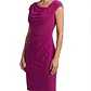 Vestido Cocktail Midi Magenta Cuello Drapeado RALPH LAUREN (M-39/40) SHOWROOM - Miniatura 1