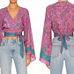 Blusa Crop Cruzada Boho Mangas Acampanadas Estampado Paisley NUEVA FASHION (S-M-L) NUEVO CON ETIQUETAS - thumbnail 1
