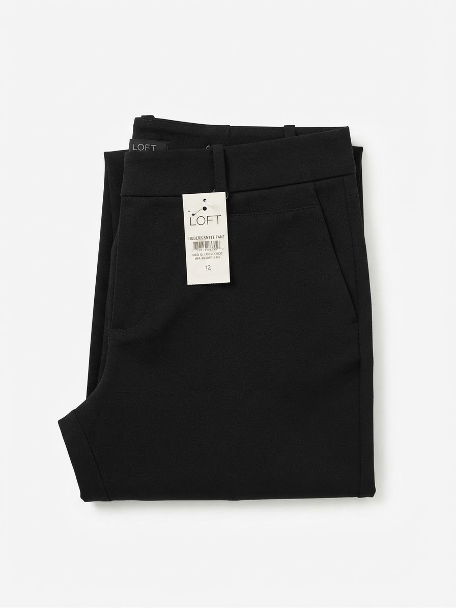 Pantalón de Vestir Negro Corte Tobillero Ajustado LOFT (L-42/44) NUEVO CON ETIQUETAS 4