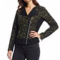 Chaqueta Biker Jacquard Geométrico Verde Olivo y Negro SISLEY (S) SHOWROOM - Miniatura 1