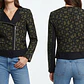 Chaqueta Biker Jacquard Geométrico Verde Olivo y Negro SISLEY (S) SHOWROOM - Miniatura 2