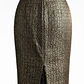 Falda 64% Algodon en Brocado Jacquard Dorado y Negro ANN TAYLOR (M-L) NUEVO - thumbnail 3
