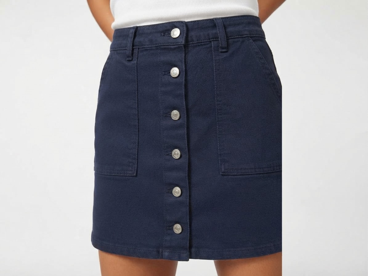 Minifalda Denim con Botones Frontales y Bolsillos LUCKY BRAND LOS ANGELES (M-38/40) NUEVO CON ETIQUETAS 1