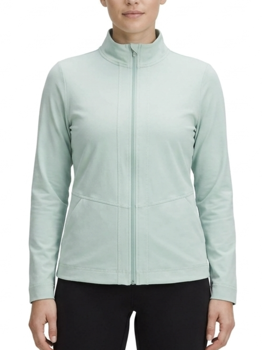 Chaqueta Deportiva Cierre Cuello Cisne Menta CJ & BANKS (M-L) NUEVO CON ETIQUETAS 1