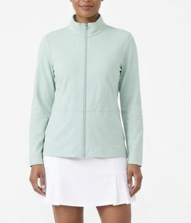 Chaqueta Deportiva Cierre Cuello Cisne Menta CJ & BANKS (M-L) NUEVO CON ETIQUETAS 2