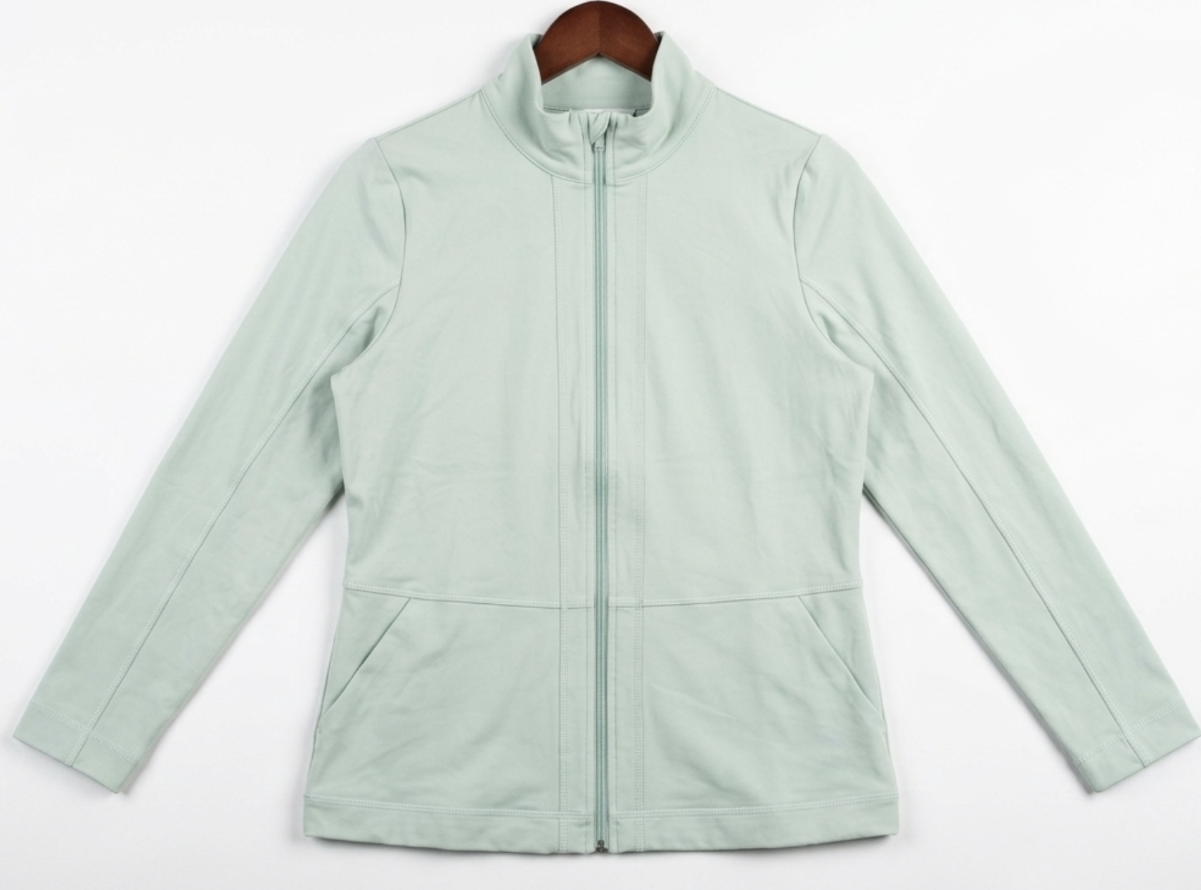 Chaqueta Deportiva Cierre Cuello Cisne Menta CJ & BANKS (M-L) NUEVO CON ETIQUETAS 4