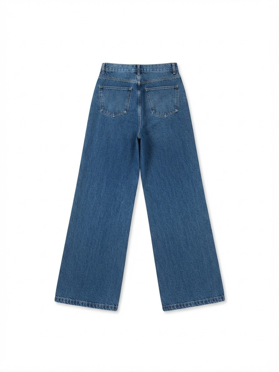 Jeans Wide Leg Tiro Alto Azul Medio BASEMENT (S-M 38/40) 3