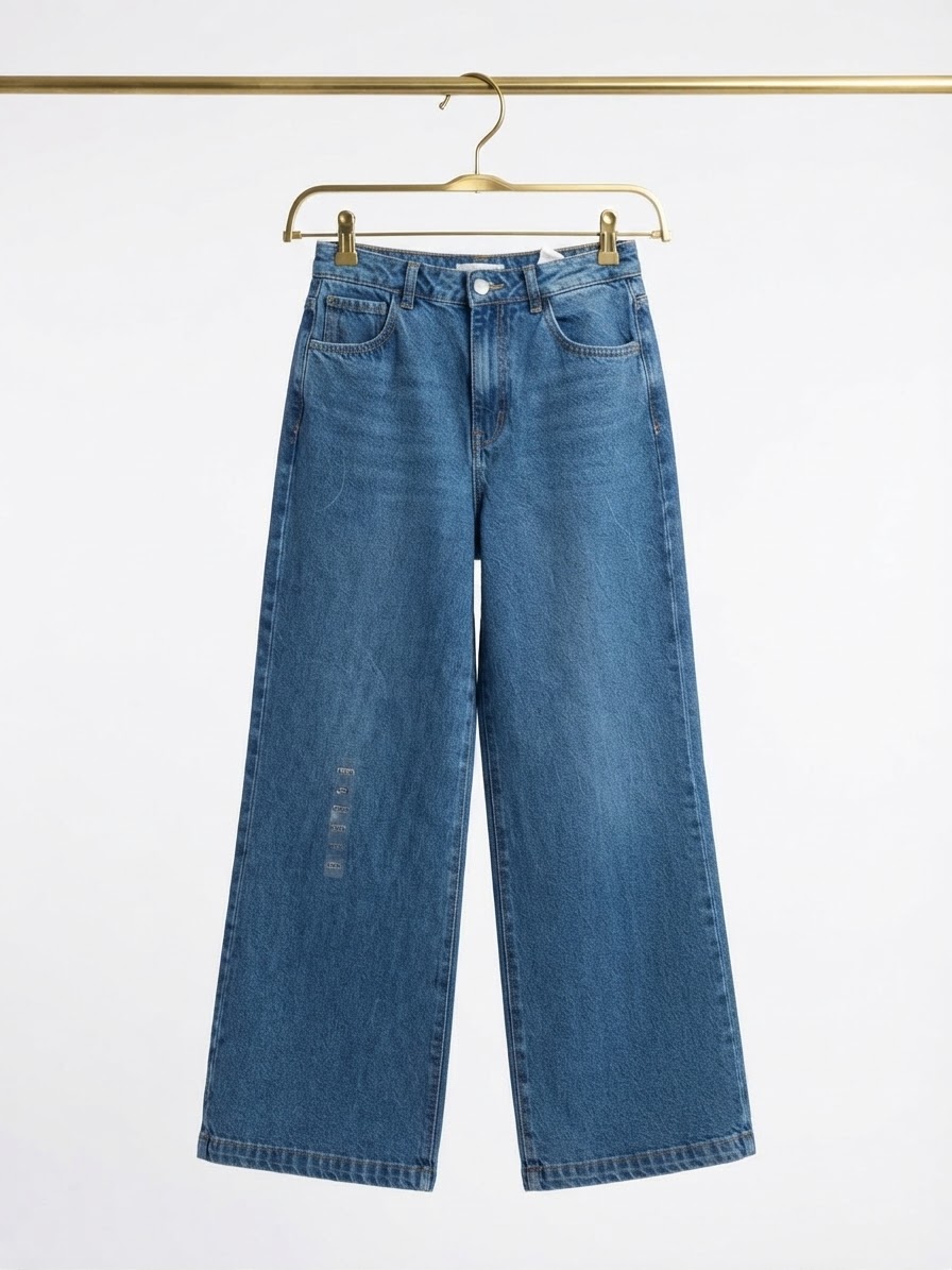 Jeans Wide Leg Tiro Alto Azul Medio BASEMENT (S-M 38/40) 2