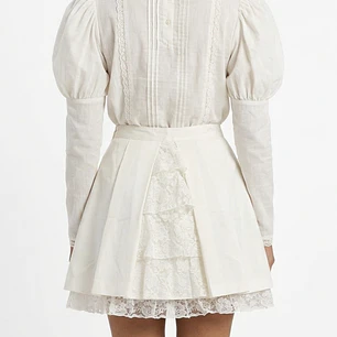 Falda Plisada Coquette/Romantic Encaje MADE IN JAPAN (S) NUEVO