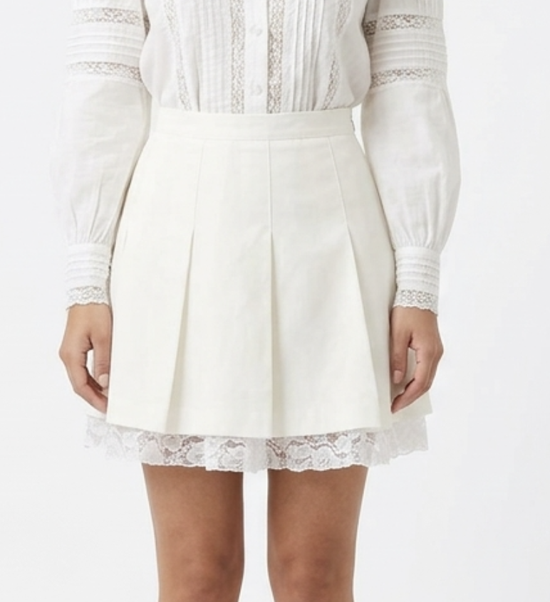 Falda Plisada Coquette/Romantic Encaje MADE IN JAPAN (S) NUEVO 2