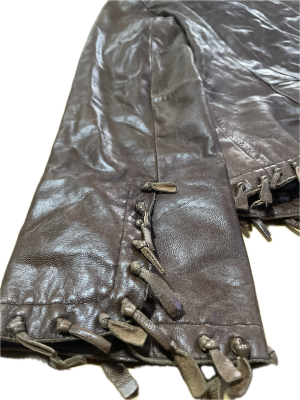 Chaqueta/Blazer 100% Cuero Boho Chic Flecos LEATHER SOUND (L-XL) TRUE VINTAGE 4