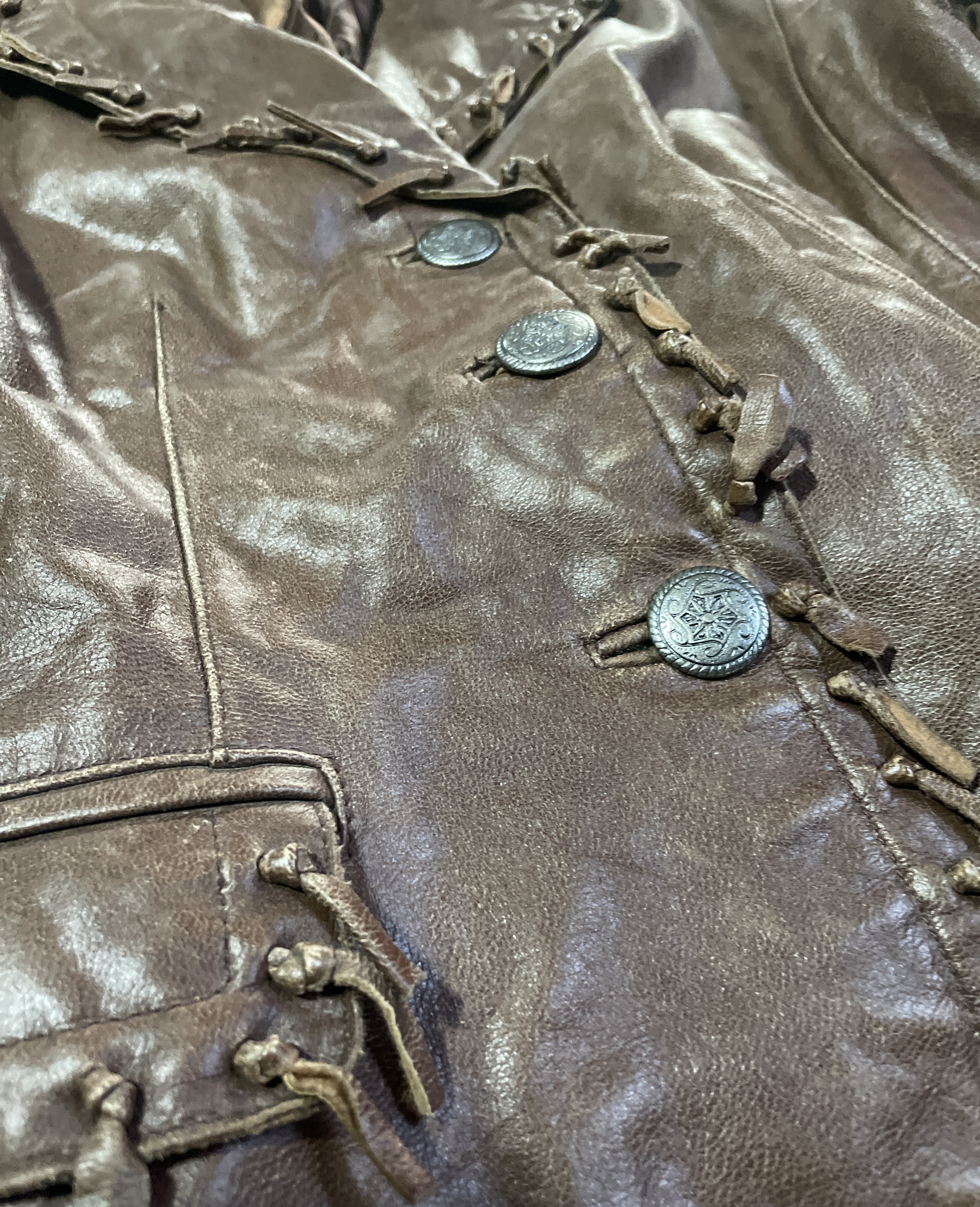 Chaqueta/Blazer 100% Cuero Boho Chic Flecos LEATHER SOUND (L-XL) TRUE VINTAGE 5