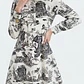 Vestido Corto con Cuello Peter Pan y Estampado Toile de Jouy LUCKY BRAND (S) NUEVO - thumbnail 1
