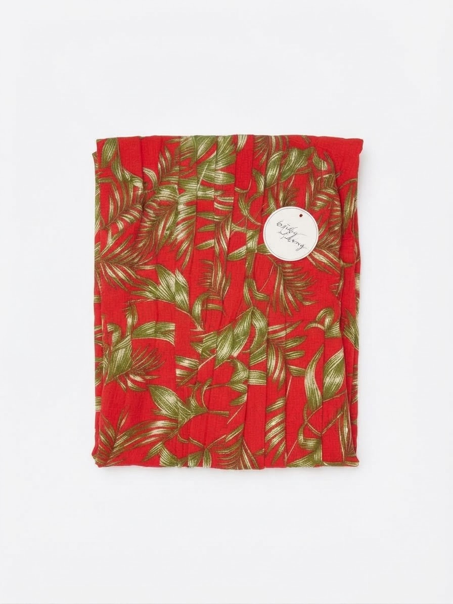 Blusa Plisada Cuello Halter con Estampado Tropical MILK & HONEY (L) NUEVO CON ETIQUETAS 3