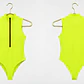 Body Ajustado sin Mangas con Cuello Alto y Cremallera Frontal en Amarillo Neón (M-L) NUEVO - Miniatura 3